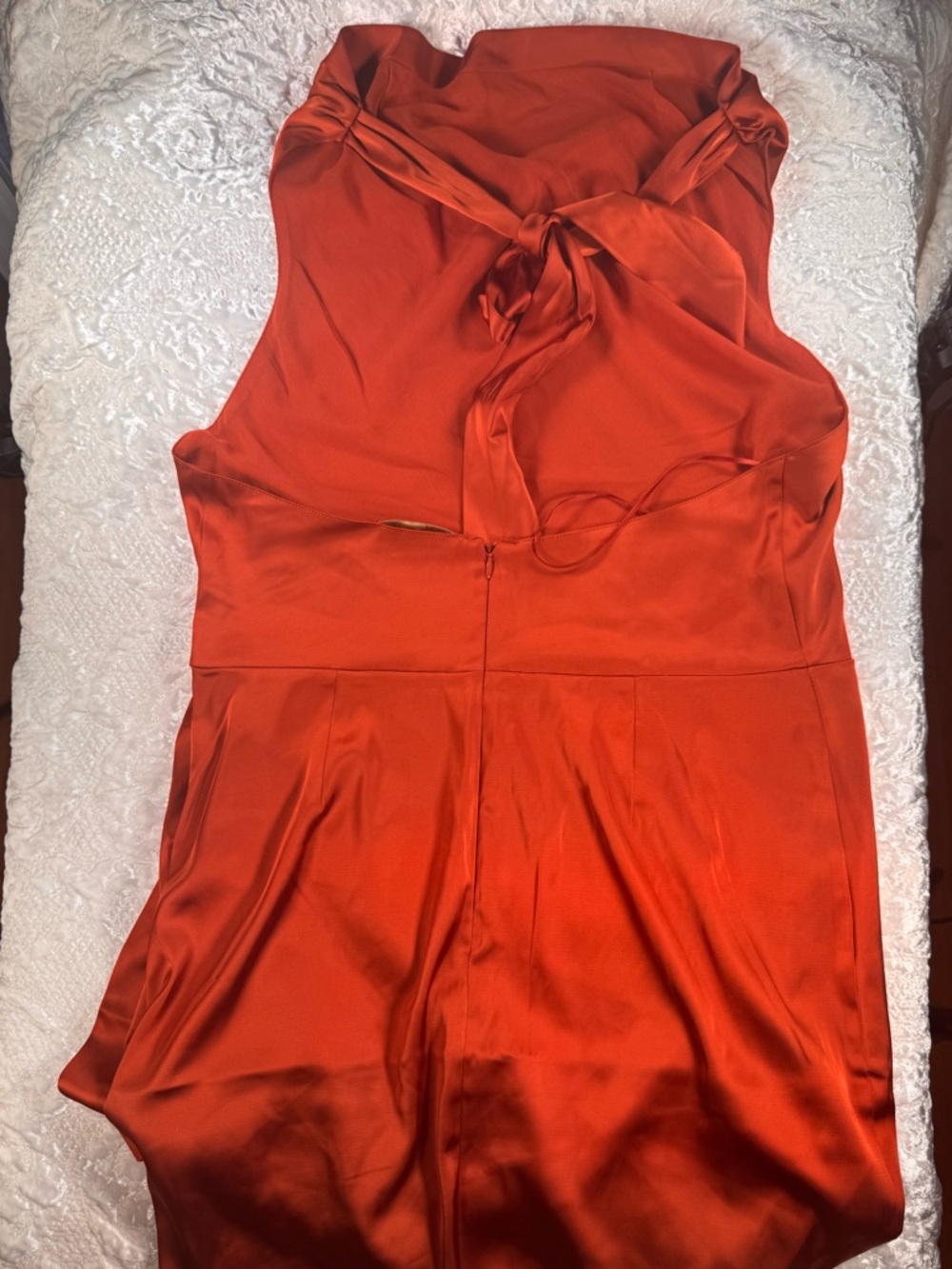 House of Harlow Orange Halter Satin Evening Dress - Picture 5 of 5
